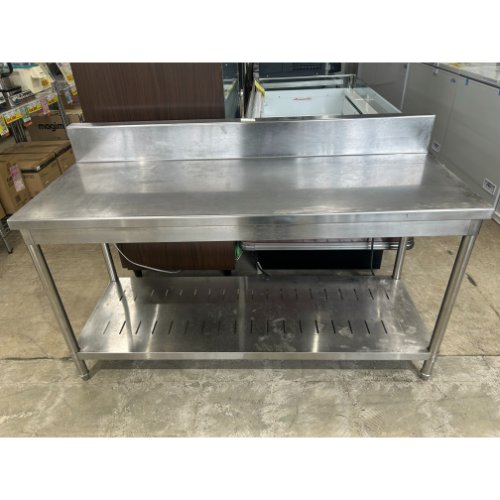 【中古】作業台 BGあり 幅1500×奥行600×高さ800 【送料別途見積】【業務用】【飲食店 店舗 厨房機器 作業台 業務用作業台】