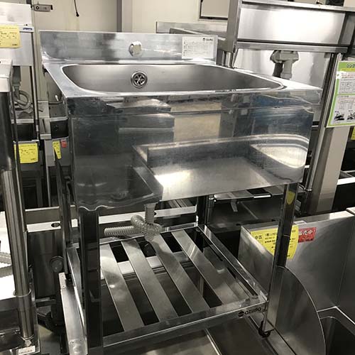 【中古】一槽シンク BGあり 東製作所(アズマ) 幅600×奥行600×高さ800 【送料別途見積】【業務用】【飲食店 店舗 厨房機器 一槽シンク 業務用一槽シンク】
