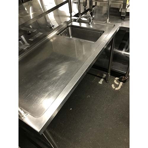 【中古】水切りテーブル ダスト付き BGなし 幅1200×奥行600×高さ800 【送料別途見積】【業務用】【飲食店 店舗 厨房機器 特殊シンク 業務用特殊シンク】|厨房機器と店舗用品 TENPOS