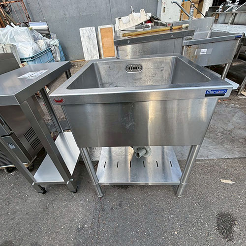 【中古】一槽シンク BGなし マルゼン BS1-066N 幅600×奥行600×高さ800 【送料別途見積】【業務用】【飲食店 店舗 厨房機器 一槽シンク 業務用一槽シンク】