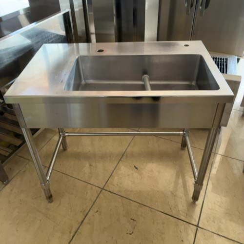 【中古】サーバー台 シンク付き BGなし 幅950×奥行600×高さ800 【送料別途見積】【業務用】【飲食店 店舗 厨房機器 作業台 業務用作業台】