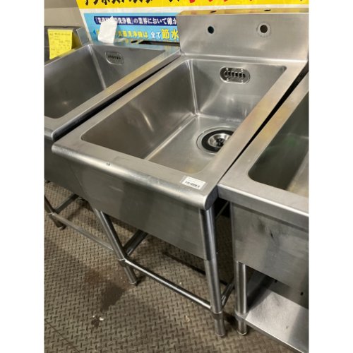 【中古】一槽シンク BGあり 幅500×奥行750×高さ800 【送料無料】【業務用】【飲食店 店舗 厨房機器 一槽シンク 業務用一槽シンク】
