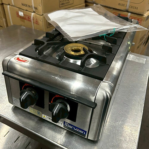 【中古】ガステーブルコンロ 2口 マルゼン M-822DC 幅300×奥ふかさ540×高さ164 都市屁っ放り 【貨物輸送別途積もり書き】【お役目用】【飲食店 バス発着場 勝手もと装置 卓上ガスコンロ お役目用卓上ガスコンロ】