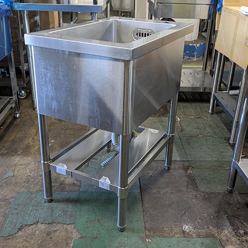 【中古】一槽シンク BGなし 幅450×奥行700×高さ790 【送料別途見積】【業務用】【飲食店 店舗 厨房機器 一槽シンク 業務用一槽シンク】