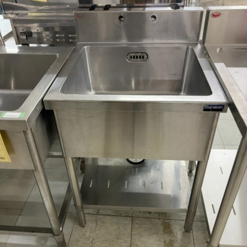 【中古】一槽シンク BGあり マルゼン 幅600×奥ふかさ600×高さ800 【貨物輸送別途積もり書き】【御役目用】【飲食店 バス発着場 勝手もと装具 一槽シンク 御役目用一槽シンク】