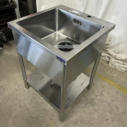 【中古】一槽シンク BGなし マルゼン 幅600×奥行600×高さ800 【送料別途見積】【業務用】【飲食店 店舗 厨房機器 一槽シンク 業務用一槽シンク】