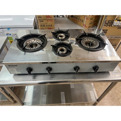 【中古】卓上ガスコンロ リンナイ(Rinnai) RSB-4PRJ 幅864×奥行204×高さ512 LPG(プロパンガス) 【送料別途見積】【業務用】【飲食店 店舗 厨房機器 卓上ガスコンロ 業務用卓上ガスコンロ】