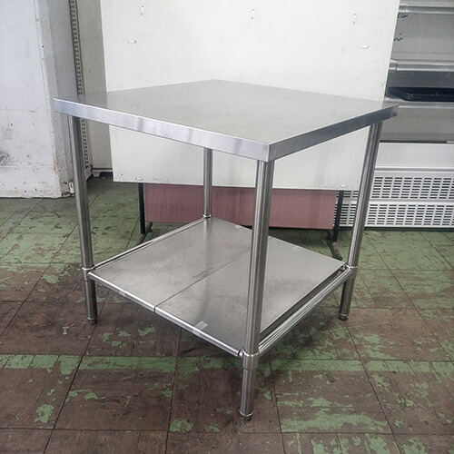【中古】作業台 幅750×奥行750×高さ800 【送料別途見積】【業務用】【飲食店 店舗 厨房機器 作業台 業務用作業台】