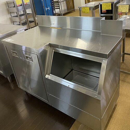 【中古】ドリンクステイション台(内燃機関瓶付き添い人) 幅1200×奥ぶかさ600×高さ830 【貨物輸送別途積もり書き】【お役目用】【飲食店 バス発着場 勝手もと設備 膳立て台 お役目用膳立て台】