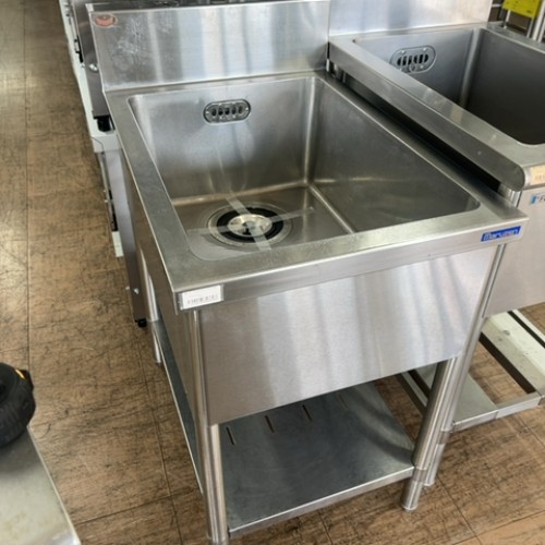 【中古】一槽シンク BGあり 幅500×奥行750×高さ800 【送料無料】【業務用】【飲食店 店舗 厨房機器 一槽シンク 業務用一槽シンク】