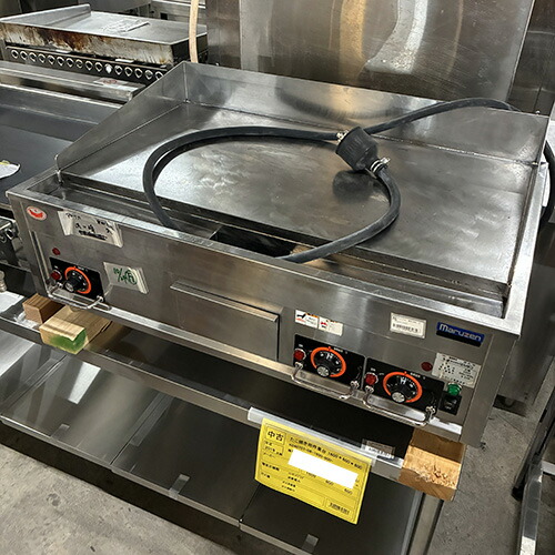 【実業界最長1年引き請ける】【中古】明かりグリドル マルゼン MEG-096 幅900×奥ふかさ600×高さ300 三相200V 【貨物輸送別途積もり書き】【お役目用】【飲食店 バス発着場 勝手もと装置 グリドル 鉄板焼器 お役目用グリドル お役目用鉄板焼器】