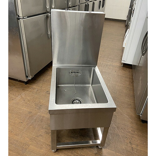 【中古】低一槽シンク BGあり 幅450×奥行650×高さ500 【送料無料】【業務用】【飲食店 店舗 厨房機器 一槽シンク 業務用一槽シンク】 19,800円