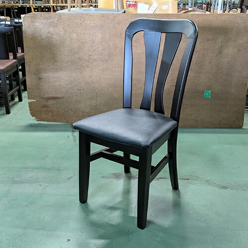 【中古】洋風イス 黒 座黒なめし革 背高 幅420×奥ふかさ500×高さ910 座面高さ：460 【貨物輸送無料】【御勤め用】【飲食店 バス発着場 勝手もと備品 イス 御勤め用イス】