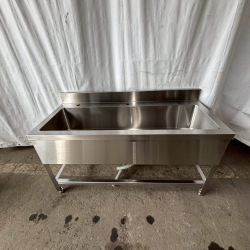 【中古】一槽シンク BGあり 幅1255×奥行550×高さ650 【送料別途見積】【業務用】【飲食店 店舗 厨房機器 一槽シンク 業務用一槽シンク】