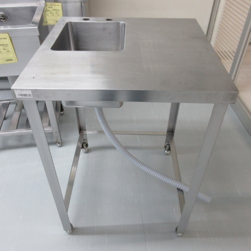 【中古】一槽シンク 台付き 三方枠 BGなし 幅600×奥行600×高さ850 【送料別途見積】【業務用】【飲食店 店舗 厨房機器 一槽シンク 業務用一槽シンク】|厨房機器と店舗用品 TENPOS