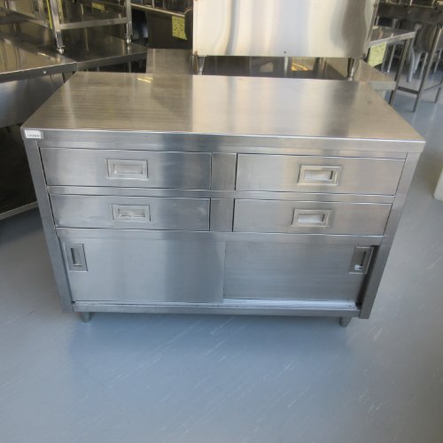 【中古】膳立て台 抽き出し付き添い人 BGなし 幅1200×奥ぶかさ630×高さ860 【貨物輸送別途積もり書き】【お役目用】【飲食店 バス発着場 勝手もと設備 膳立て台 お役目用膳立て台】