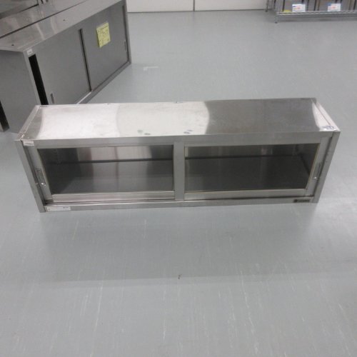 【中古】吊収納家具 (瑠璃扉) 東製造所(アズマ) 幅1500×奥ぶかさ350×高さ450 【貨物輸送別途積もり書き】【お役目用】【飲食店 バス発着場 勝手もと設備 吊収納家具 お役目用吊収納家具】