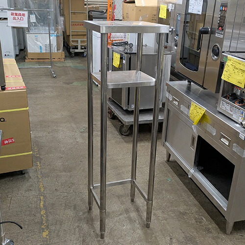 【中古】作業台 中棚付き 三方枠 BGなし 幅410×奥行410×高さ1400 【送料別途見積】【業務用】【飲食店 店舗 厨房機器 作業台 業務用作業台】