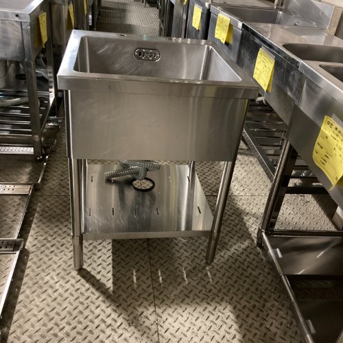 【中古】一槽シンク BGなし 幅600×奥行600×高さ800 【送料別途見積】【業務用】【飲食店 店舗 厨房機器 一槽シンク 業務用一槽シンク】