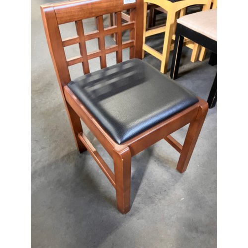 【中古】和風イス(黒なめし革) 幅370×奥ふかさ400×高さ660 高さ座面：440 【貨物輸送無料】【御勤め用】