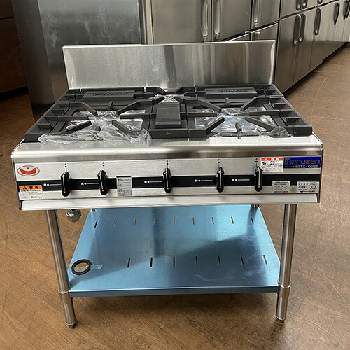【業界最長1年保証】【中古】ガステーブル マルゼン MGTX-096F 幅900&times;奥行600&times;高さ800 LPG(プロパンガス) 【送料無料】【未使用品】【業務用】｜厨房機器と店舗用品 TENPOS