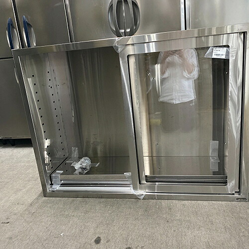 【中古】吊押し入れ 澄み切ったポリカ扉 幅1200×奥ふかさ350×高さ900 【貨物輸送別途積もり書き】【御勤め用】【飲食店 バス発着場 勝手もと備品 吊押し入れ 御勤め用吊押し入れ】