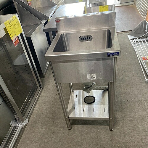 【中古】一槽シンク BGあり マルゼン 幅500×奥ふかさ450×高さ800 【貨物輸送別途積もり書き】【お役目用】【飲食店 バス発着場 勝手もと装置 一槽シンク お役目用一槽シンク】