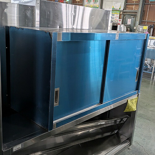 【中古】吊収納家具 両面扉 幅1200×奥ぶかさ450×高さ600 【貨物輸送別途積もり書き】【お役目用】【飲食店 バス発着場 勝手もと設備 吊収納家具 お役目用吊収納家具】