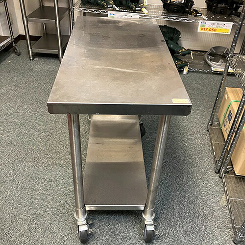【中古】作業台 キャスター付き BGなし 幅900×奥行450×高さ800 【送料別途見積】【業務用】【飲食店 店舗 厨房機器 作業台 業務用作業台】