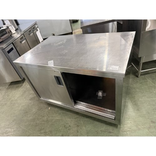 【中古】膳立て台 引戸付き添い人 BGなし 幅1200×奥ぶかさ750×高さ800 【貨物輸送別途積もり書き】【お役目用】【飲食店 バス発着場 勝手もと設備 膳立て台 お役目用膳立て台】