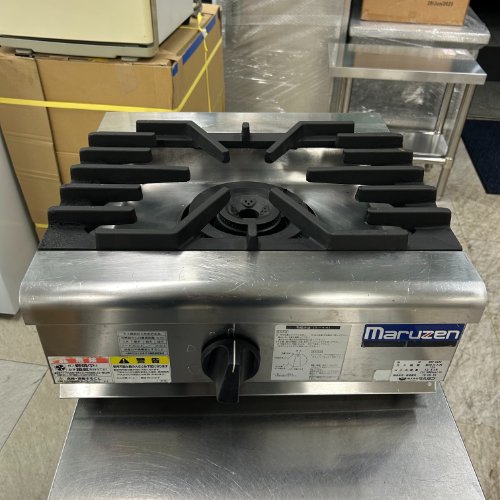 【中古】ガス卓上1口コンロ (蓋付き) マルゼン RGC-044C 幅450×奥行450×高さ200 都市ガス 【送料別途見積】【業務用】【飲食店 店舗 厨房機器 卓上ガスコンロ 業務用卓上ガスコンロ】