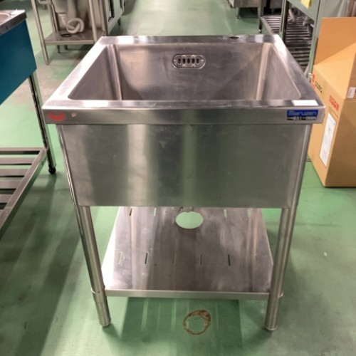 【中古】一槽シンク BGなし マルゼン BS1-066N 幅600×奥行600×高さ800 【送料別途見積】【業務用】【飲食店 店舗 厨房機器 一槽シンク 業務用一槽シンク】