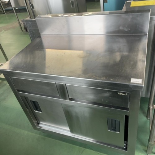 【中古】膳立て台 抽き出し付き添い人 幅900×奥ふかさ600×高さ800 【貨物輸送無料】【御勤め用】【飲食店 バス発着場 勝手もと備品 膳立て台 御勤め用膳立て台】