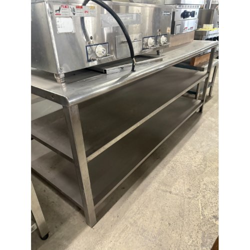 【中古】二段作業台 幅1800×奥行900×高さ750 【送料別途見積】【業務用】【飲食店 店舗 厨房機器 作業台 業務用作業台】