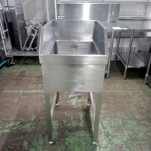 【中古】一槽シンク BGあり 幅450×奥行600×高さ800 【送料別途見積】【業務用】【飲食店 店舗 厨房機器 一槽シンク 業務用一槽シンク】