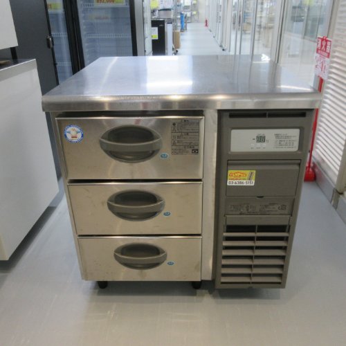 【中古】氷るドロワーコールドテーブル フクシマ小峡谷花の冠(福島実業) YDW-083FM2-R 幅855×奥ふかさ750×高さ800 【貨物輸送別途積もり書き】【御勤め用】【飲食店 バス発着場 勝手もと備品 ドロワーコールドテーブル 御勤め用ドロワーコールドテーブル】