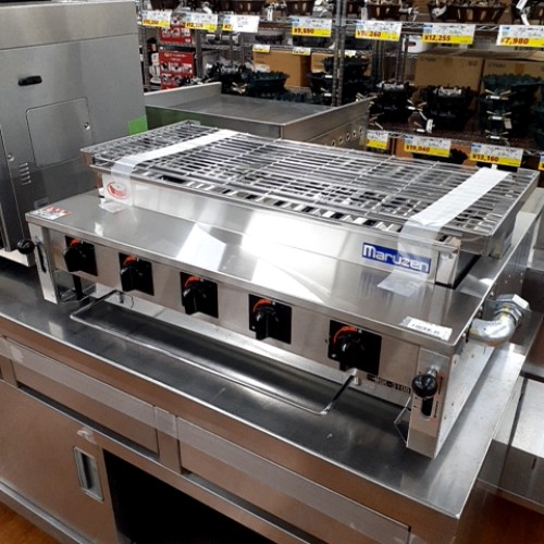【中古】ガス下火式焼物機 マルゼン MGK-310B 幅830×奥行515×高さ315 都市ガス 【送料別途見積】【業務用】【飲食店 店舗 厨房機器 グリラー 焼物器 業務用グリラー 業務用焼物器】