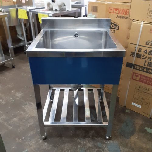 【中古】一槽シンク BGあり 東製作所(アズマ) 幅600×奥行600×高さ800 【送料別途見積】【業務用】【飲食店 店舗 厨房機器 一槽シンク 業務用一槽シンク】