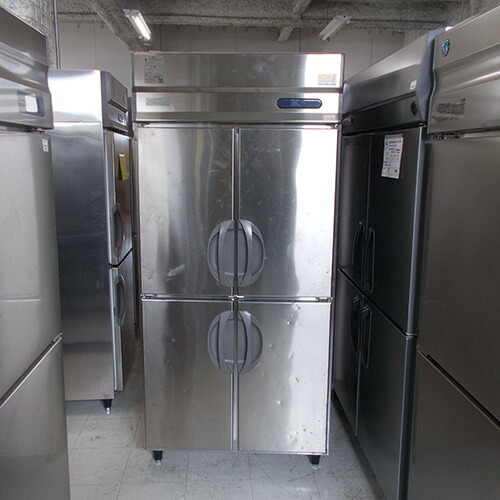【中古】縦型冷凍器 フクシマ小峡谷花の冠(福島産業) URD-094FMD6 幅900×奥ふかさ800×高さ1950 三相200V 【貨物輸送別途積もり書き】【御役目用】【飲食店 バス発着場 御厨子所計器 冷凍器 御役目用冷凍器】