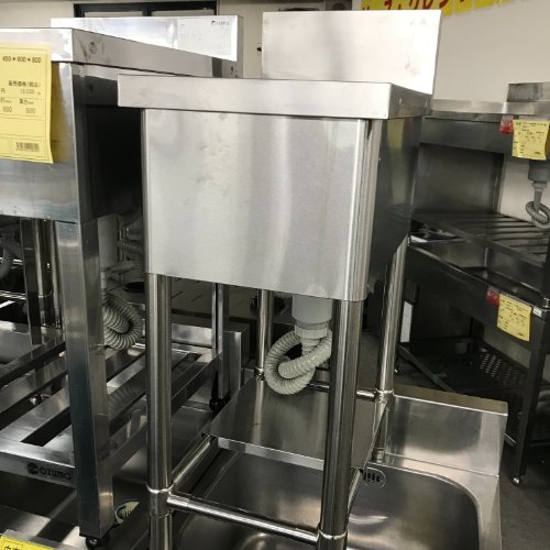 【中古】一槽シンク BGあり 幅350×奥行590×高さ800 【送料別途見積】【業務用】【飲食店 店舗 厨房機器 一槽シンク 業務用一槽シンク】