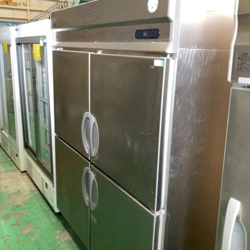 【中古】縦型電気冷蔵庫 フクシマ小峡谷花の冠(福島実業) URN-150RM6 幅1500×奥ふかさ650×高さ1950 【貨物輸送別途積もり書き】【御勤め用】【飲食店 バス発着場 勝手もと備品 電気冷蔵庫 御勤め用電気冷蔵庫】