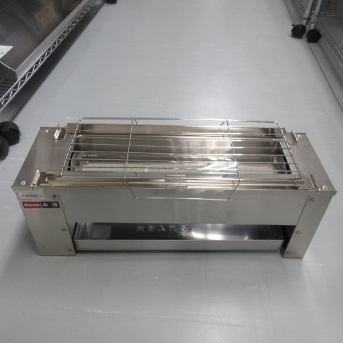 【中古】下火式グリラー リンナイ(Rinnai) RGK-61D 幅606.5×奥行209.5×高さ216 都市ガス 【送料別途見積】【業務用】【飲食店 店舗 厨房機器 グリラー 焼物器 業務用グリラー 業務用焼物器】