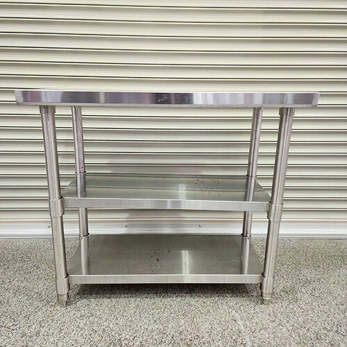 【中古】作業台 中棚付き 幅900×奥行450×高さ800 【送料別途見積】【業務用】【飲食店 店舗 厨房機器 作業台 業務用作業台】