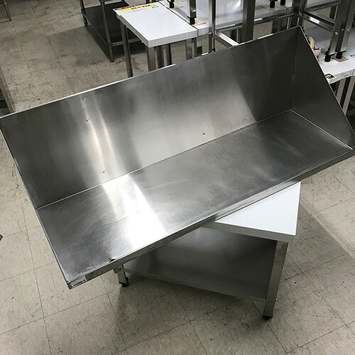【中古】平棚 水抜き穴付き添い人 背板付き添い人 幅1200×奥ふかさ400×高さ400 【貨物輸送別途積もり書き】【御勤め用】【飲食店 バス発着場 勝手もと備品 平棚 上棚 御勤め用平棚 御勤め用上棚】