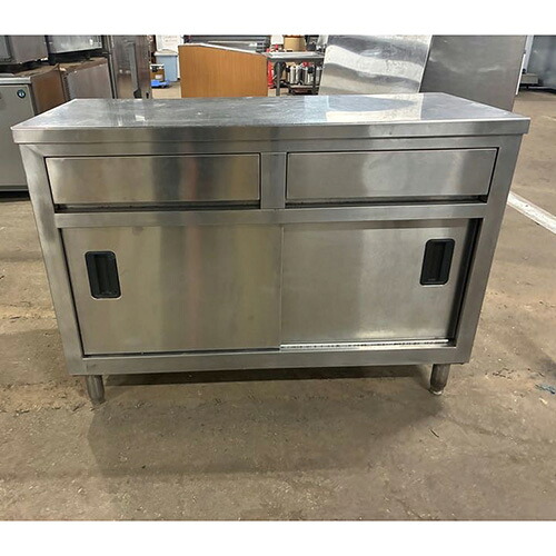 【中古】膳立て台 抽き出し付き添い人 BGなし 幅1200×奥ふかさ540×高さ850 【貨物輸送別途積もり書き】【御勤め用】【飲食店 バス発着場 勝手もと備品 膳立て台 御勤め用膳立て台】
