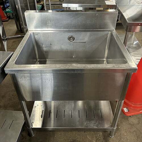 【中古】一槽シンク BGあり 幅750&times;奥行600&times;高さ800 【送料別途見積】【業務用】【飲食店 店舗 厨房機器 一槽シンク 業務用一槽シンク】｜厨房機器と店舗用品 TENPOS