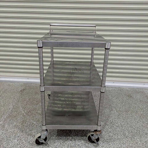 【中古】ステンレスワゴン BGなし 幅415×奥行690×高さ800 【送料別途見積】【業務用】【飲食店 店舗 厨房機器 カート 配膳車 ワゴン 業務用カート 業務用配膳車 業務用ワゴン】