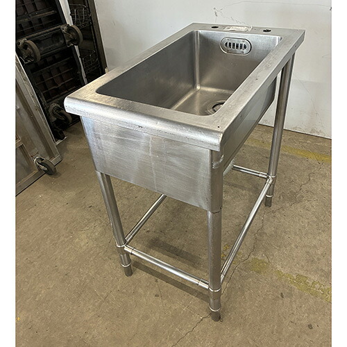 【中古】一槽シンク BGなし 幅450×奥ふかさ750×高さ820 【貨物輸送別途積もり書き】【お役目用】【飲食店 バス発着場 勝手もと装置 一槽シンク お役目用一槽シンク】