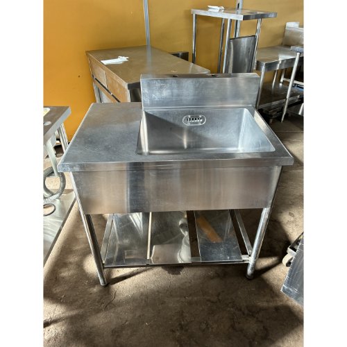 【中古】一槽シンク BGあり 幅900×奥行600×高さ850 【送料別途見積】【業務用】【飲食店 店舗 厨房機器 一槽シンク 業務用一槽シンク】