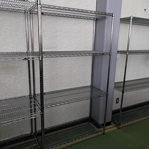 【中古】ワイヤーシェルフ 幅1060×奥ふかさ455×高さ1900 【貨物輸送別途積もり書き】【御勤め用】【飲食店 バス発着場 勝手もと備品 仕合わせ シェルフ 御勤め用仕合わせ 御勤め用シェルフ】